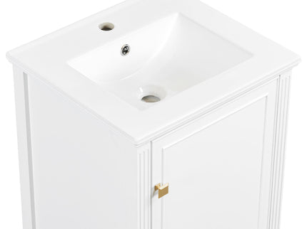 Freestanding Bathroom Vanity With Sink, Soft Closing Door, Drawer Storage - White