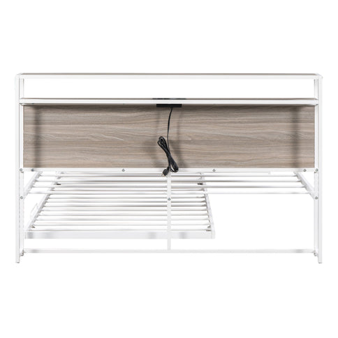 Platform Bed Frame With Trundle, USB Ports And Slat Support, No Box Spring Needed