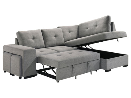 Atkinson - Sleeper Sectional Sofa With Lift Top Chaise - Gray
