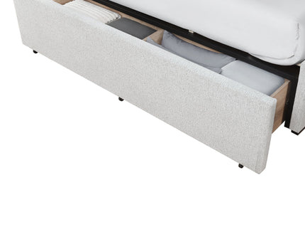 Sacha - Bed With LED And Bookcase Headboard, Built In Siderail Storage