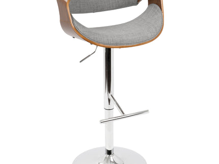 Curvo - Mid Century Modern Adjustable Barstool With Swivel With Straight T Footrest
