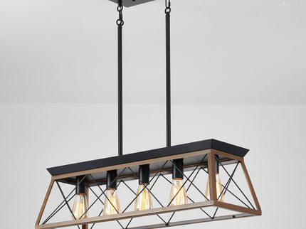 Chandelier Pendant Light For Dining Room Kitchen, 5 Light Fixture With Adjustable Height