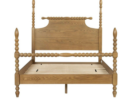 Queen Bed Turned Legs - Natural