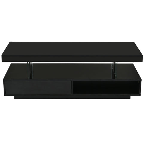 LED Coffee Table With 2 Drawers And Display Shelves