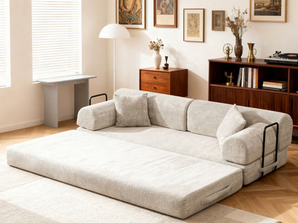 Convertible Sleeper Sofa Bed, Folding Mattress Couch - Light Camel