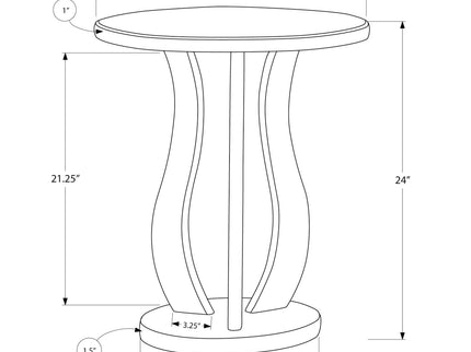 Accent Table, Side Mirror, Transitional - Silver