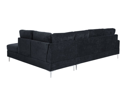 L-Shaped Sectional Sofa With Chaise And Storage Ottoman, Includes 2 Pillows