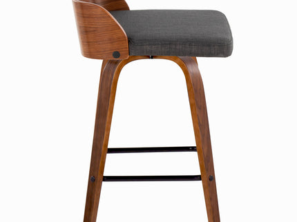 Maya - Mid Century Modern Fixed Height Counter Stool With Swivel And Square Footrest (Set of 2)