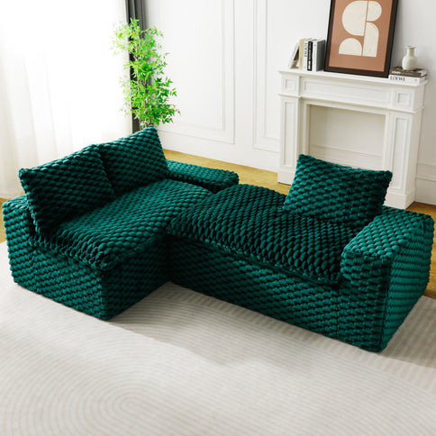 Modular Sofa, Convertible Twin Seat With Chaise Lounge