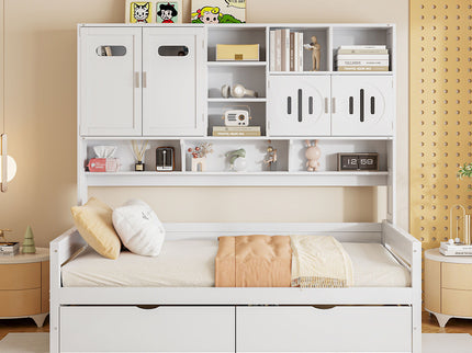 Daybed With All-In-One Cabinet And Shelf