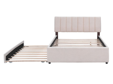 Upholstered Platform Bed With Trundle