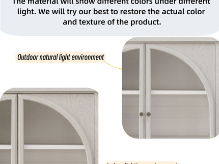 Glass Door Display Case With 2 Drawers And Adjustable Shelf