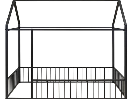 Metal Bed House Bed Frame With Fence