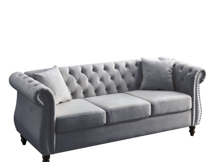 Chesterfield Sofa With Rolled Arms And Nailhead Trim