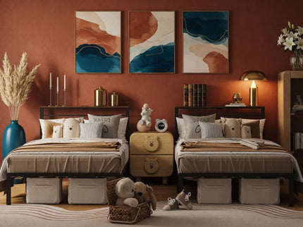 Platform Bed Frame With Charging Station & Headboard Storage