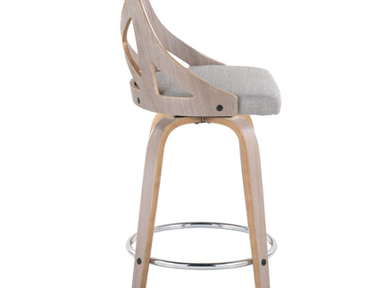 Charlotte - Farmhouse Fixed Height Counter Stool & Swivel With Round Footrest (Set of 2)
