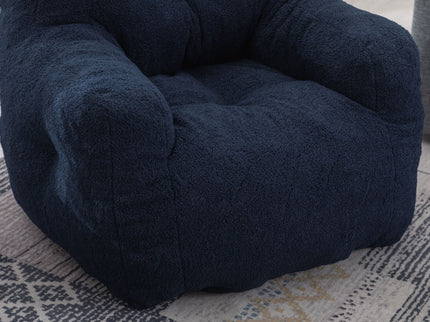 Soft Teddy Fabric Tufted Foam Bean Bag Chair With Teddy Fabric