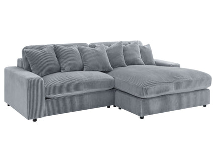 Marcus - Fog Track Arms Reversible Sectional With Pillows - Fog