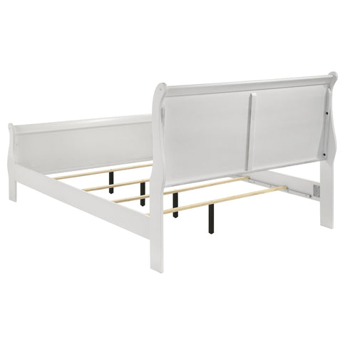 Mckee - Queen Sleigh Panel Bed With Curved Legs - White