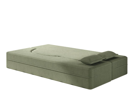 Modern Floor Sofa With 2 Pillows, Convertible Twin Size Folding Mattress For Living Room