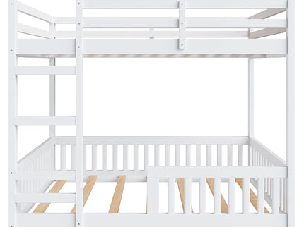 Stylish Bunk Bed With Ladder And Guardrails
