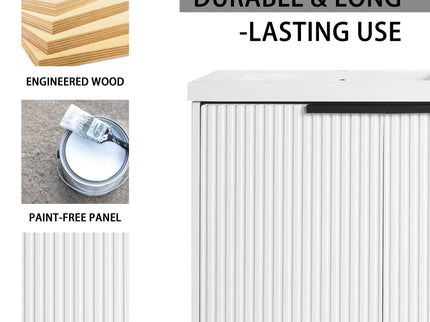 Contemporary Wall Mounted Bathroom Vanity With Resin Double Sink