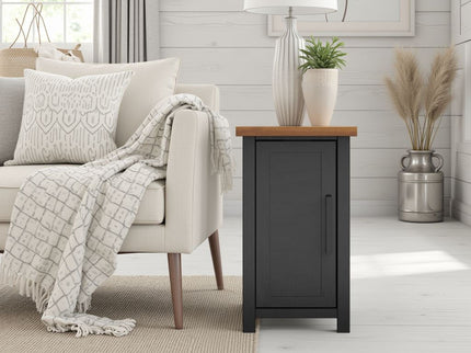 Chairside Table - Black / Whiskey