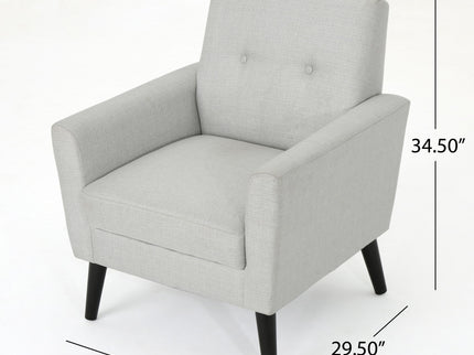 Radiantize - Upholstered Fabric Club Chair With Square-Off Back And Button Tufted