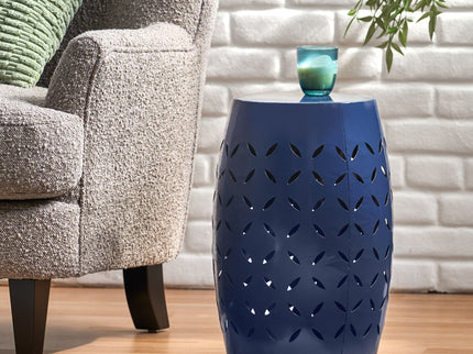 Outdoor Lace Cut Side Table - Navy Blue