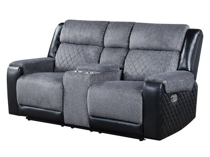 Alicia - Console Reclining Loveseat - Gray Black