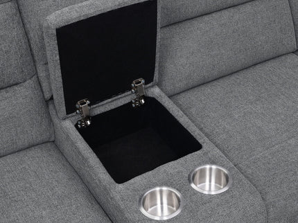 Aaron - 3 Piece Upholstered Sectional - Smoke