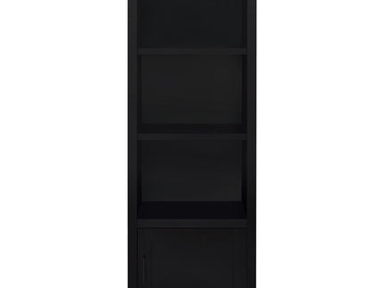 Sandl - 3 Shelf Media Tower With Cabinet Storage Solution - Black