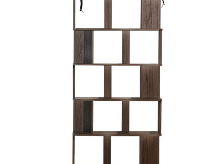 5 Tier Open Bookshelf, Free Combination Storage Shelving For Living Room - Dark Brown