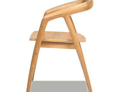 Simeon - Scandinavian Sculpted Dining Chair - Warm Natural Brown