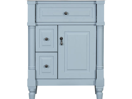 Freestanding Bathroom Vanity With Sink, Adjustable Shelf & Flip Drawer
