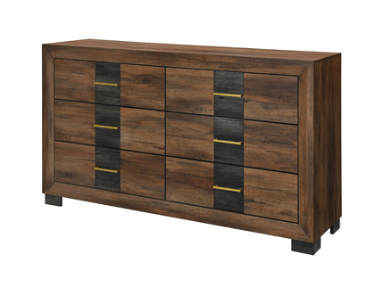 Prime - Dresser With 6 Drawers - Brown Black