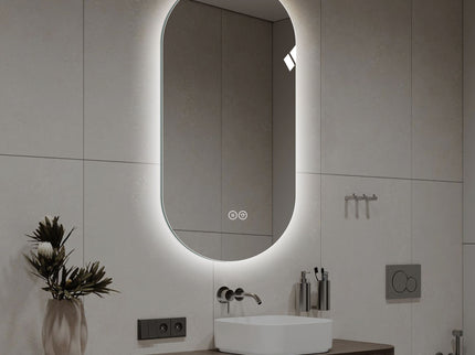 Smart Wall Mounted LED Touch Screen Mirror With Anti-Fog Function And Adjustable Lighting