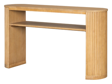 Console Table With Fluted Legs, Open Shelf