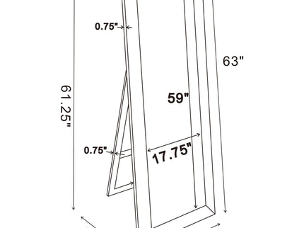 Aika - Standing Mirror - Silver