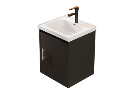 Floating Bathroom Vanity Combo, Wall Mounted Cabinet With Sink & Soft Close Doors For Small Bathrooms