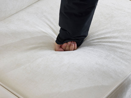 Cloud Sofa With Removable Ruffled Skirt With Ottoman And Flared Arms