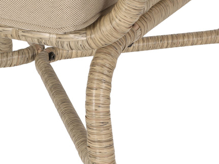 Bruce - Outdoor Club Chair Set With Water Resistant Cushions Rattan And Iron - Brown