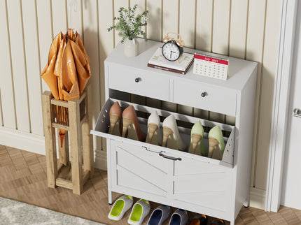 Shoe Cabinet With Flip Drawers