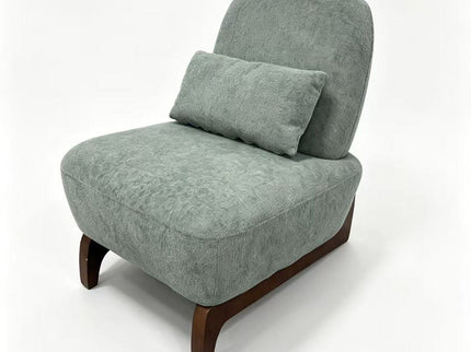 Curved Base Lazy Lounge Accent Chair - Blue / Brown