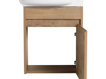 Wall Mounted Bathroom Vanity With Sink And Storage Rack, Soft Close Doors