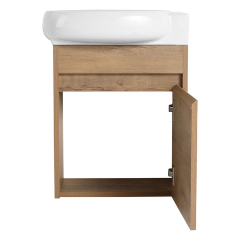 Wall Mounted Bathroom Vanity With Sink And Storage Rack, Soft Close Doors