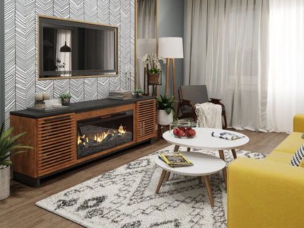 Fireplace TV Stand Console For TVs Up To 100" - Black / Bourbon