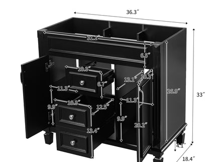Bathroom Vanity Cabinet With 2 Soft Closing Doors And 2 Drawers