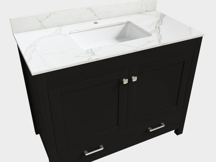 Bathroom Vanity Set, Fluted Cabinet, Soft Close Doors & Drawers - Black