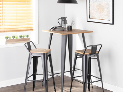 Oregon - Industrial Low Back Barstool (Set of 2) - Black